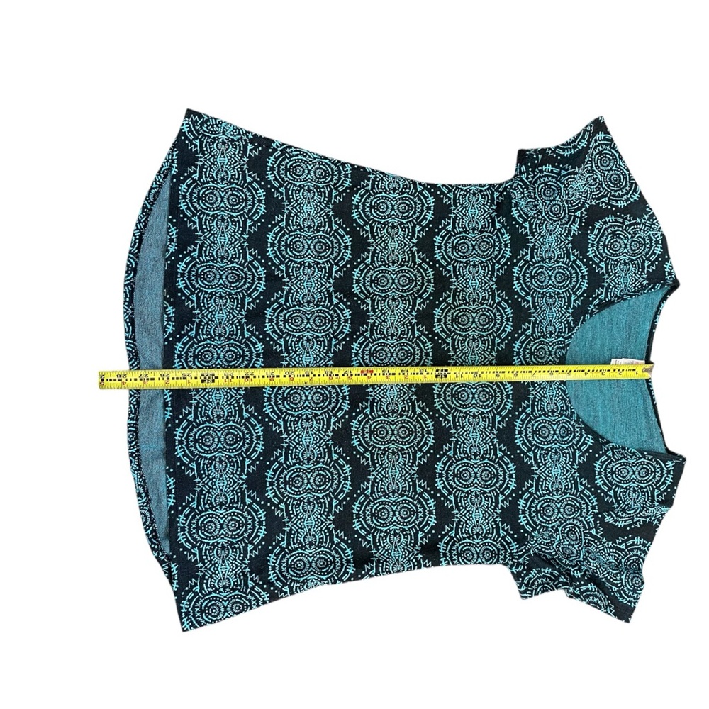 LuLaRoe Turquoise Blue and Black Short Sleeve Tee - Picture 5 of 9